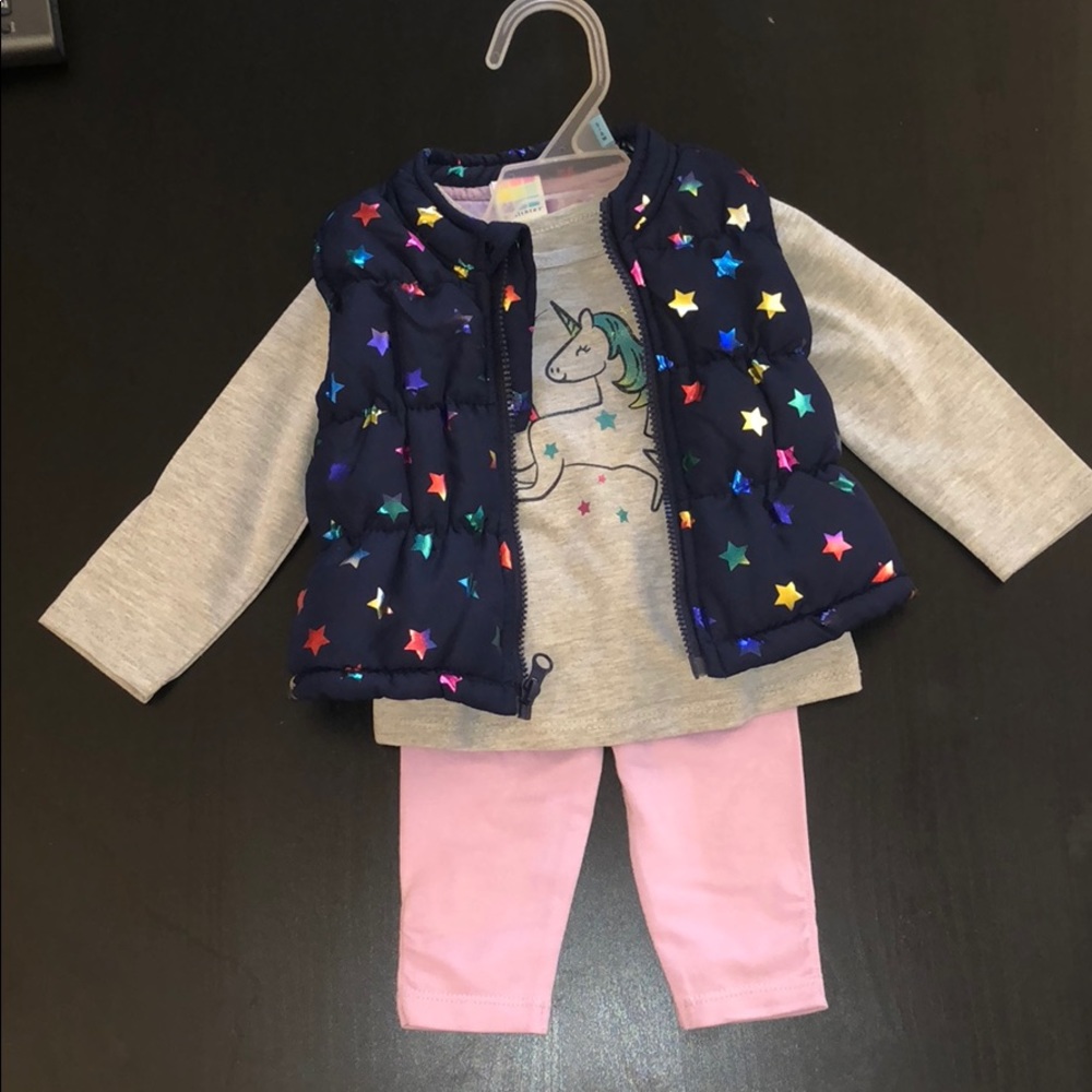 NWOT 3 piece unicorn outfit